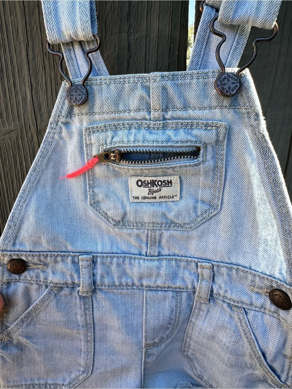 OshKosh B'gosh Light Blue Denim Short Overalls